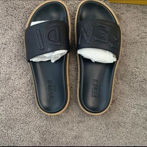 Leather Fendi Slides